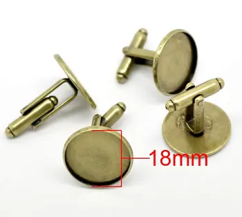 

Free hipping!!! Bronze Tone Cabochon Setting Cuff Links 26x20mm(Fit 18mm)