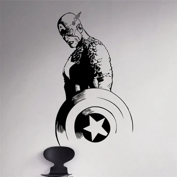 

Detachable movie Captain America decal superhero Art Decor Home Decor Removable Vinyl Nursery Kids Room Wall Sticker MY137