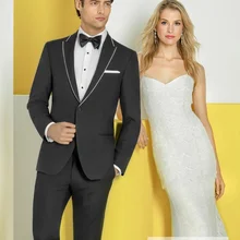 Костюмы Под заказ классическая одежда жениха смокинги для выпускного вечера классическая черная одежда на одной пуговице