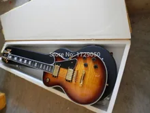 Freies verschiffen LP Kundenspezifische Elektrische Gitarren Vintage Sunburst Tiger Flamme Gitarre Körper keine fall 313 in Echt fotos