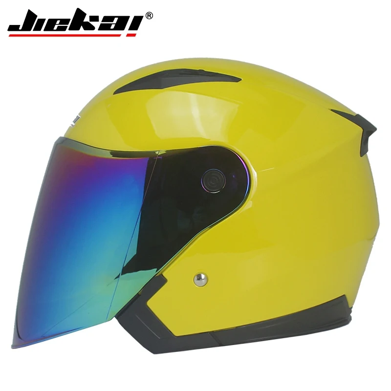 JIEKAI шлем moto rcycle с открытым лицом moto racing moto rcycle винтажные шлемы с двойным объективом capacete para moto cicleta cascos para - Цвет: b10