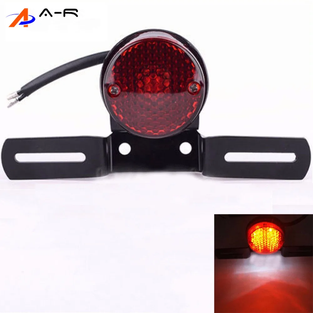 

Rear Tail Brake Stop Light Lamp Taillight Bulb for Harley Chopper Bobber Custom Sportster XL 883 1200 Cafe Race license Plate