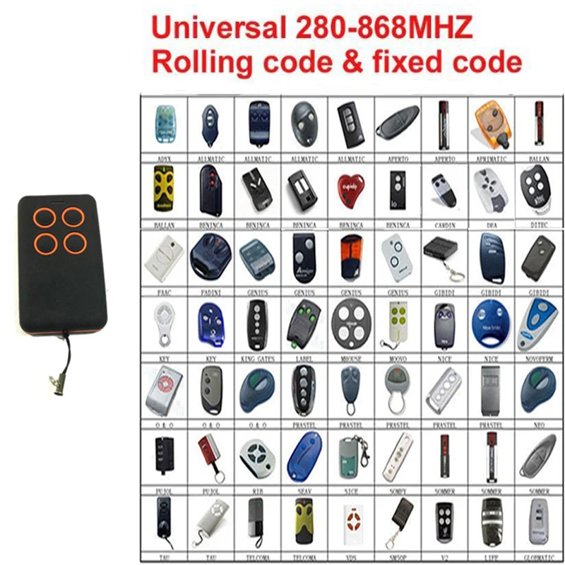 

Duplicate 280mhz to 868mhz Remote Control Universal Remote Control 4 Channel FREE SHIPPING
