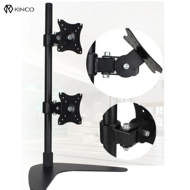 

Dual Monitor Stand Rotation Double Arm Adjustable Desktop Holder for Computer Monitor within 14-27 Inch TV Mount Bracket Clamp