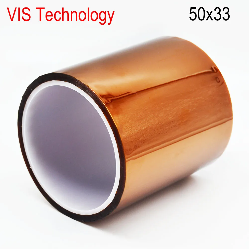 

1pc 50mm x 33m High Temperature Tape Heat Resistant Polyimide Tape for RepRap 3D printer Bed parts