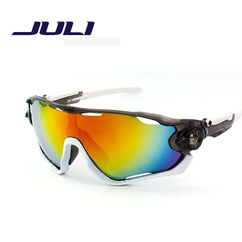 JULI Brand Mens Sport Sunglasses Hiking Eyewear Camping Goggles Reflective Coating HD Lens Sun Glasses UV400