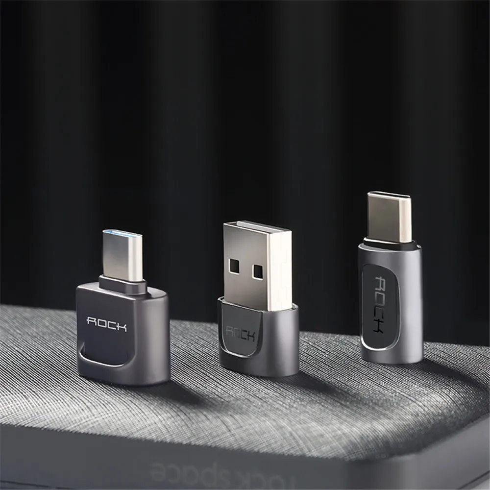 Rock OTG USB C адаптер для iPhone 8 с разъемом Lightning и разъемом Micro usb type C для Macbook samsung S9 Xiaomi OTG кабель