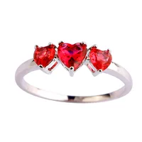 Love Gift Heart Cut Romantic  Red Ruby Spinel 925 Silver Ring Size 6 7 8 9 10 11 Women Jewelry For Gift  Wholesale Free Shipping
