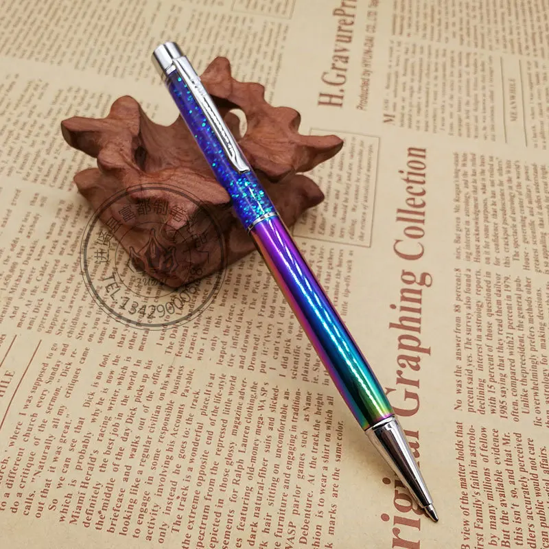 Мини металлическая медная шариковая ручка Роскошная латунная Золотая фольга Шариковая ручка Серебряная пенальти карандаш офисный школьный принадлежности для письма 1,0 мм - Цвет: Смешанный цвет