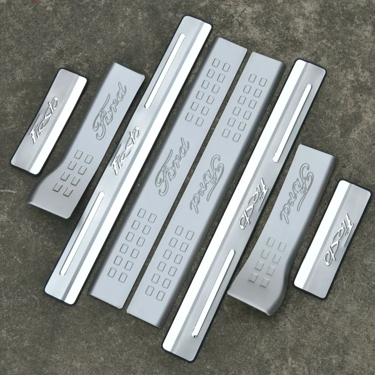 

Free shipping FIT FOR Ford Fiesta 2009 2010 2011 2012 2013 2014 Stainless Steel Door Scuff Sill Plates Step Plate Protector