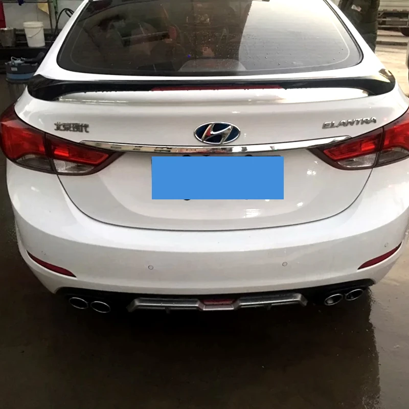 Для hyundai Elantra 2012 до с тормозными огнями большой спойлер высокое качество абс материал грунтовка или любой цвет задний спойлер