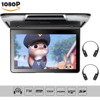 

11.6 inch TFT Overhead Ceiling Car Roof Mount Monitor 1920*1080 Flip Down Car Monitor Video Player FM HDMI SD Wireless Headphone