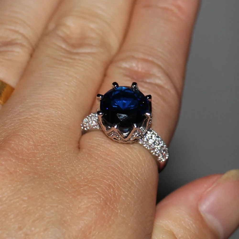 Женское кольцо с фианитом 8 карат из серебра 925 пробы имитацией камней|ring size|band