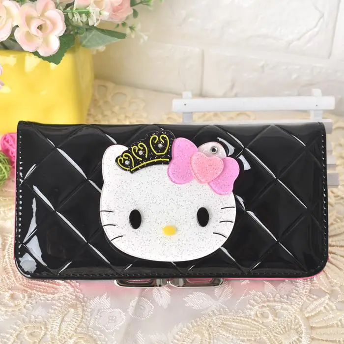 Женские кошельки с рисунком hello kitty, кожаный кошелек hello kitty, кошелек для девушек, клатч, женские вечерние кошельки - Цвет: 9