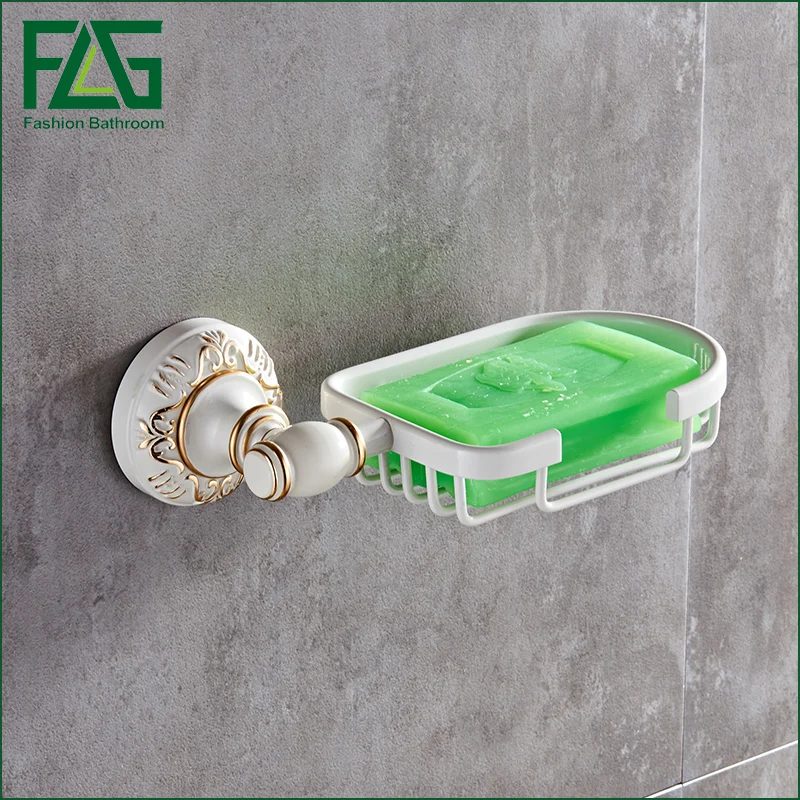 

FLG Space aluminum Soap Dish Holder Baked white paint Network Bathroom Accessories Soap Shelf toilet vanity
