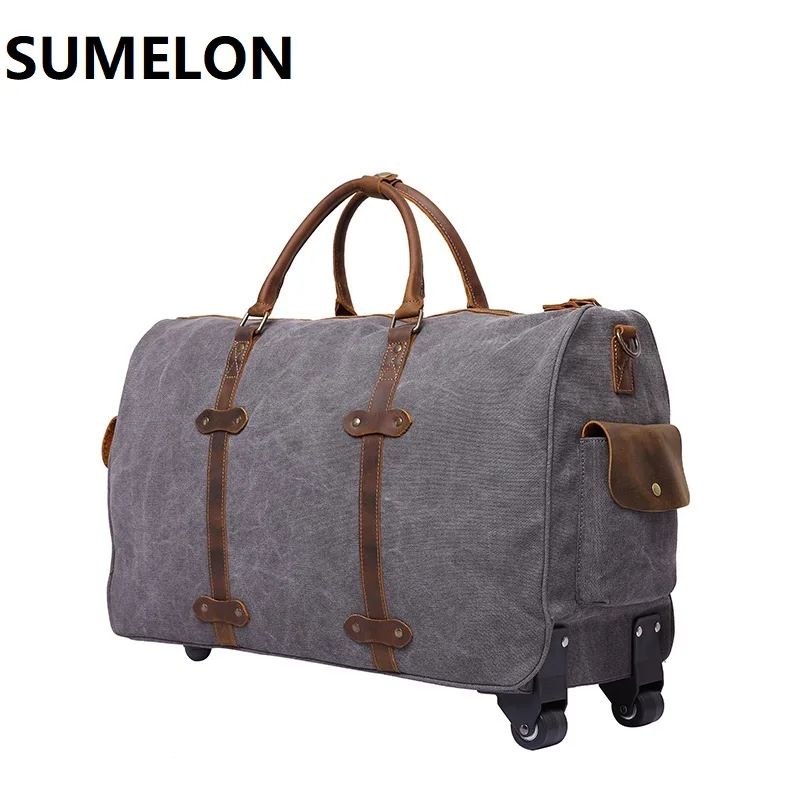 wcy.wat.edu.pl : Buy Vintage Military Canvas Leather Men Travel Bags Carry On Luggage Bags Men ...