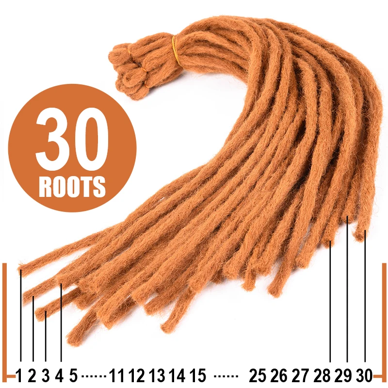 DinDong Black Dreadlocks Crochet Hair Extensions Soft Reggae Hair 22 inch 30 Roots Synthetic Hair Braids