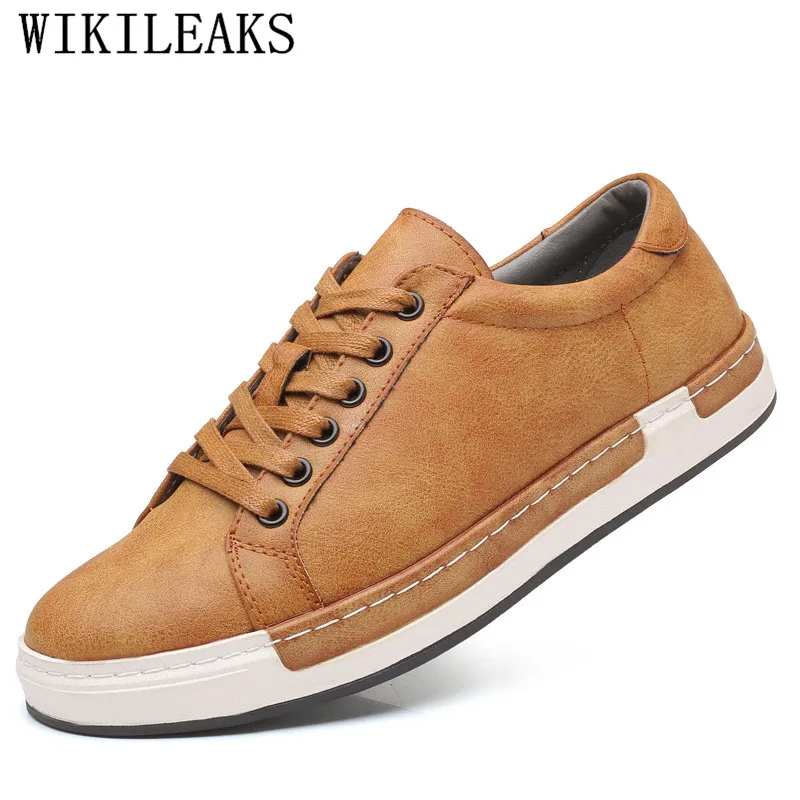 

2019 Spring Autumn Black Sneakers Men Casual Shoes Men Luxury Brand Leather Lace Up Flat Shoes Men Zapatillas Deportivas Hombre
