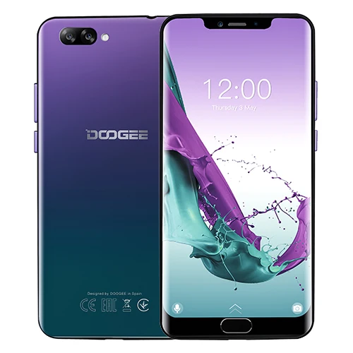 DOOGEE Y7 Plus мобильный телефон 6 ГБ+ 64 ГБ 6,1" 1080*2246 экран Android 8,1 MTK6757 Восьмиядерный 16,0 Мп+ 13,0 МП 5080 мАч 4G смартфон - Цвет: Aurora Blue