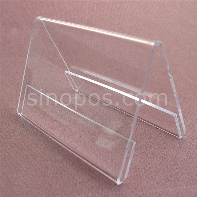 Acrylic Double-sides Sign Holder Triangle Table Stands, Clear