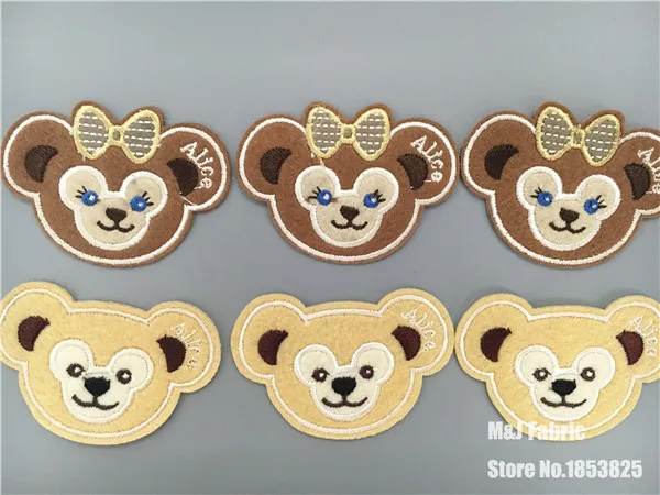 mixed 6 pcs Shelliemay медведь Даффи тканевая аппликация Детская одежда джинсовый пуховый свитер, сумки, клейкие наклейки с вышивкой - Цвет: mixed 6 pcs