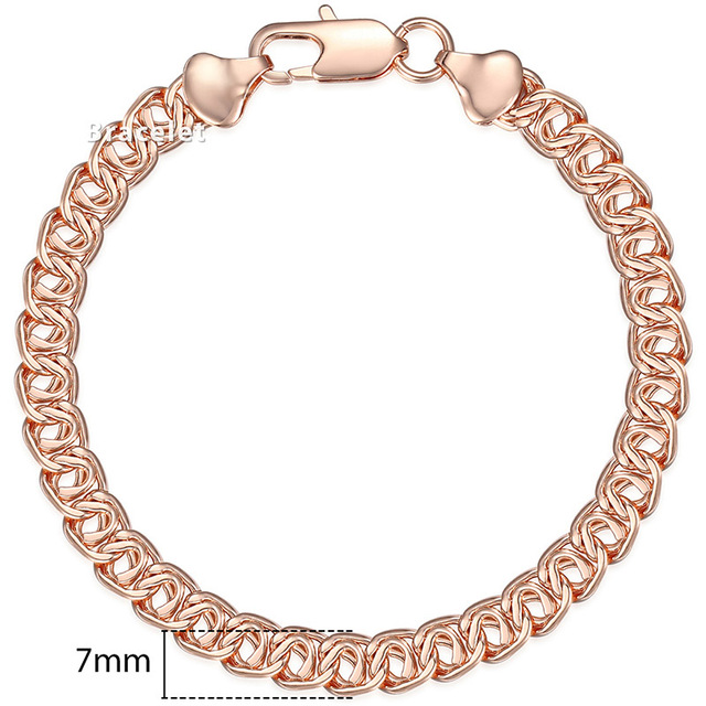 585 Rose Gold Bracelets Curb Snail Foxtail Venitian Link Hand Chain Friendship Jewelry Gifts for Women Girl 7-9inch