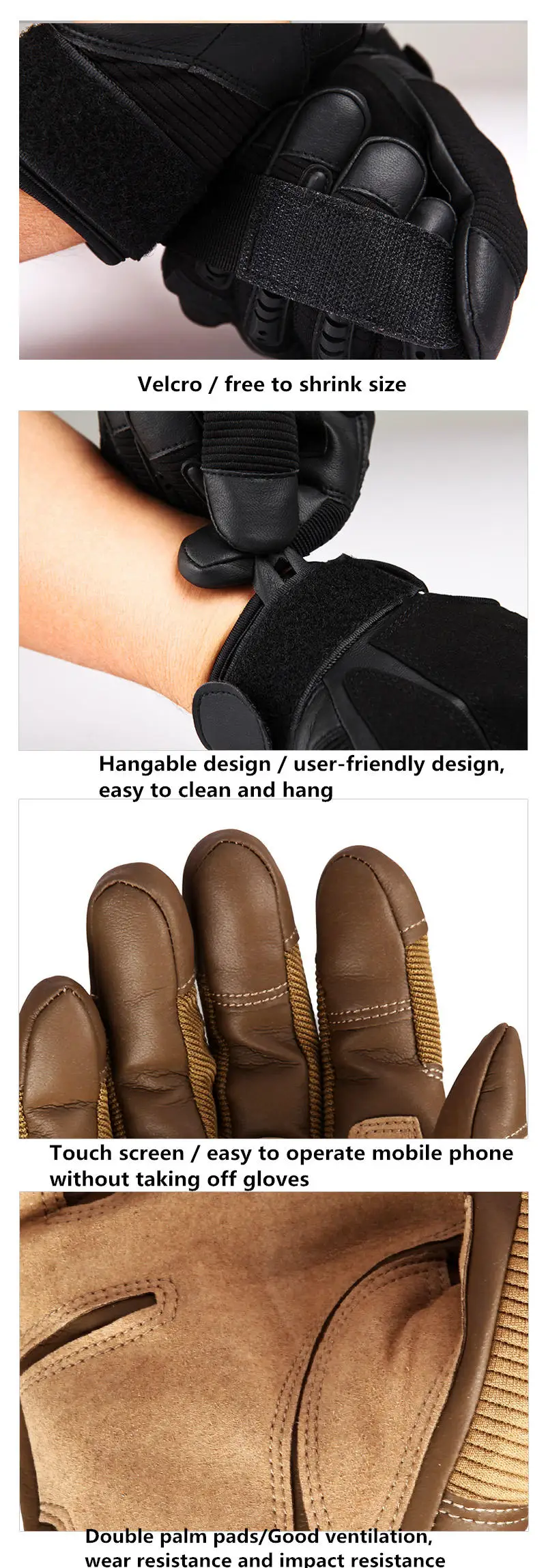 Тактические резиновые перчатки с твердыми костяшками для сенсорного экрана, перчатки с полными пальцами, военные армейские Пейнтбольные страйкбол, велосипедные армейские кожаные перчатки для мужчин