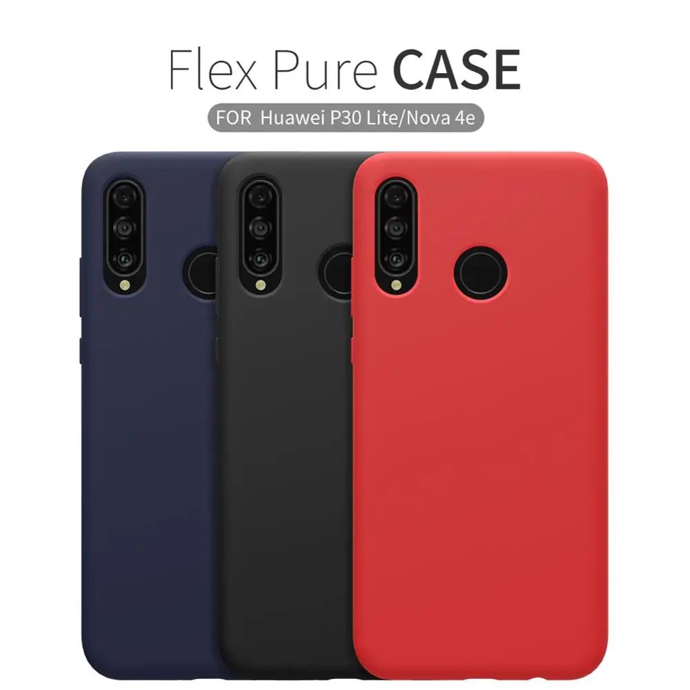 Original NILLKIN FLEX Liquid Silicone Case For Huawei P30 Lite Soft Back cover case bag bumper for Nova 4e Cover |
