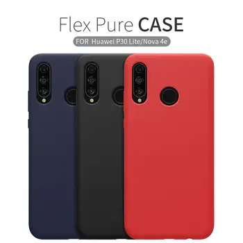 

Original NILLKIN FLEX Liquid Silicone Case For Huawei P30 Lite Soft Back cover case bag bumper for Huawei Nova 4e Cover case