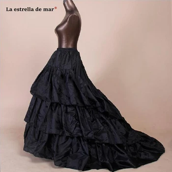 

Jupon mariage stock A line black white trailing petticoat high quality underskirt elegant enaguas para el vestido de boda