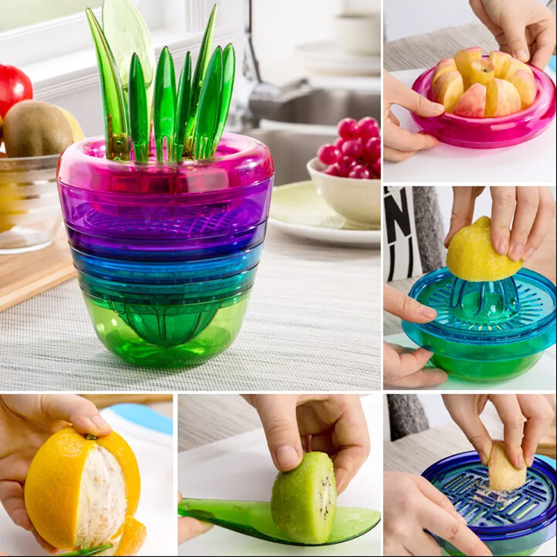 Japan 10Pcs Fruit Vegetable Grater Salad Maker Fruit Cooking Processer Miracle Tool Kitchen