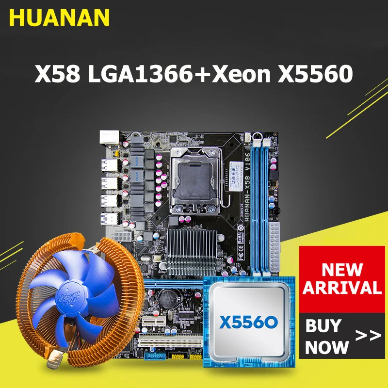 Комбинированная материнская плата HUANAN ZHI X58 с кулером USB3.0 LGA1366 Xeon X5560 процессор ОЗУ