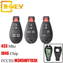 Дистанционный Автомобильный ключ BHKEY 4 + 1 С 5 кнопками для Jeep Grand Cherokee 2008 2009 2010 2011 2012 2013 M3N5WY783X, 433 МГц, умный брелок для ключей