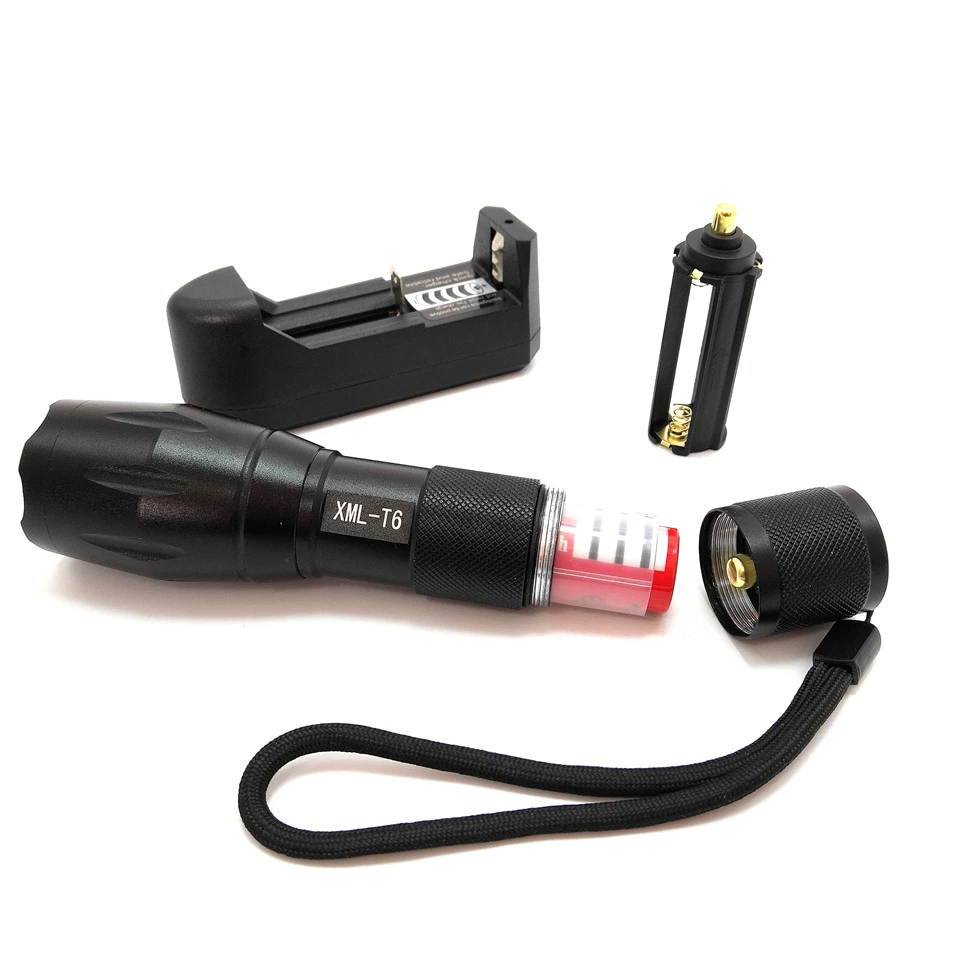 CREE XML-T6 18650 led rechargeable tactical flashlight led hand lamp16