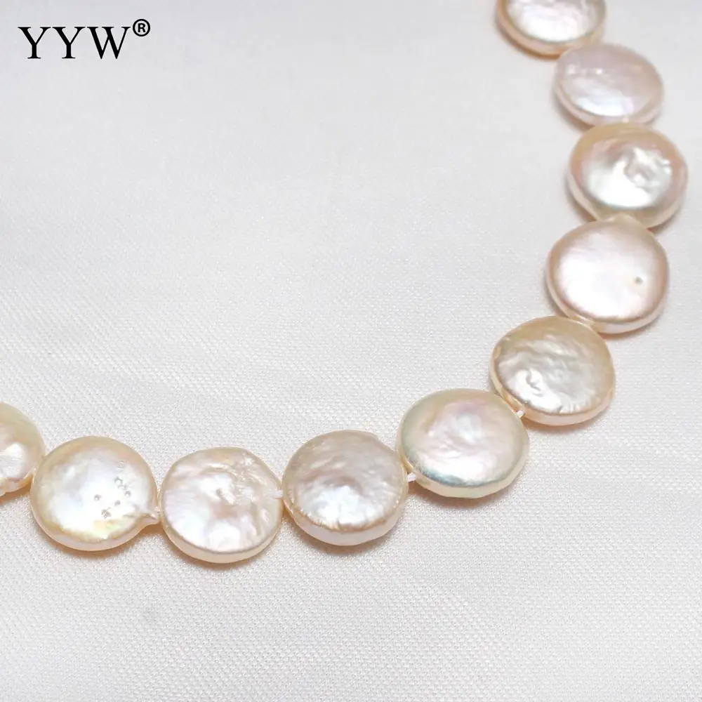 Billige Flache Runde Perle, Der Schmuck Zubehör 12 13mm Natürliche Weiße Kultivierte Münze Form Perle Perlen Weihnachten Geschenk