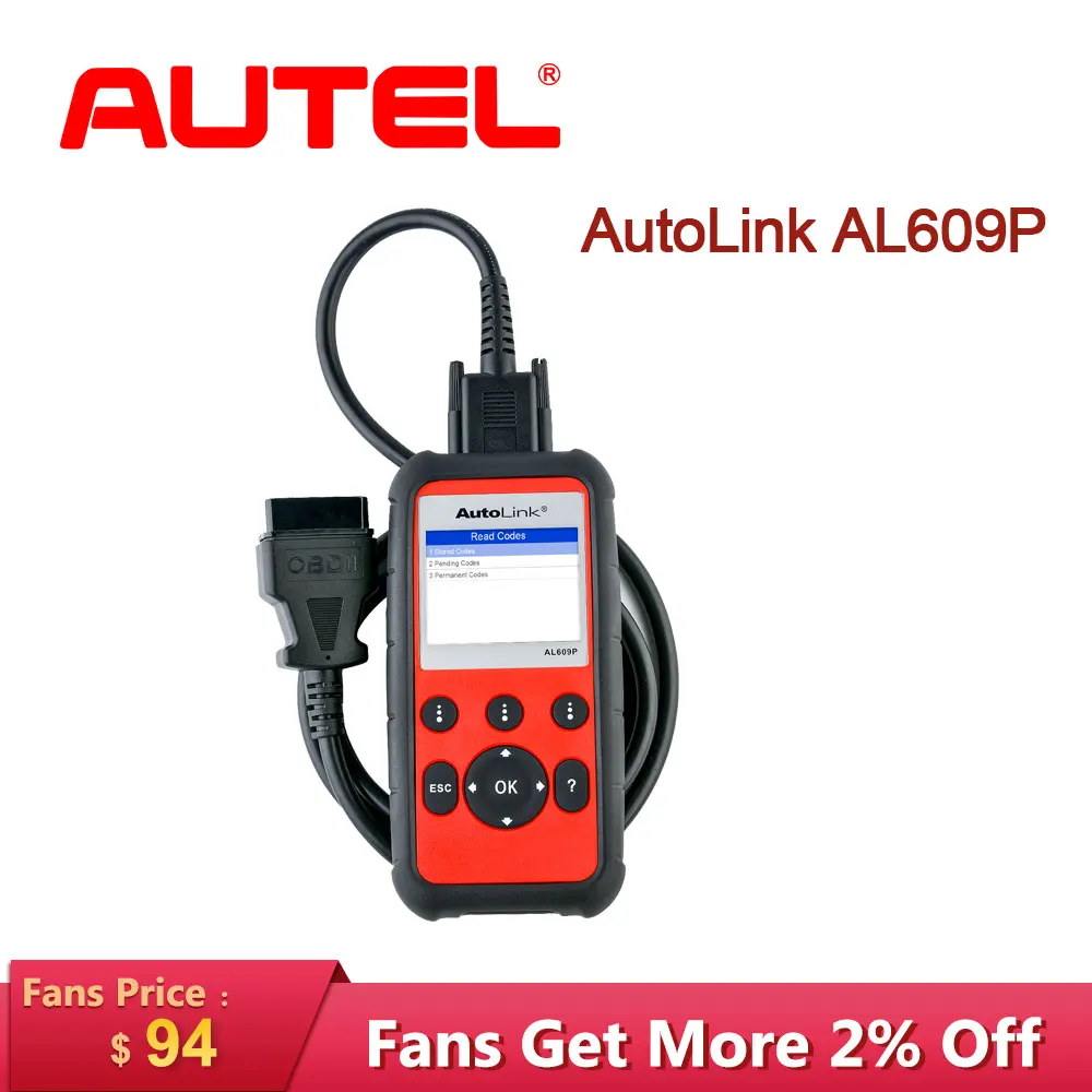 

Autel AutoLink AL609P Auto Diagnostic Tool Car Scanner Code Reader OBD2 Code Scan Tool View Freeze Frame Data Diagnostic tools