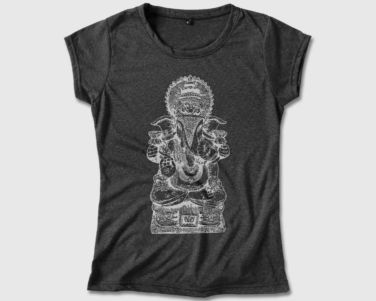 

Women Relaxed Shirt Ganesha Elephant Yoga Graphic Screen Print on Soft & Comfy Polycotton Casual shirt for women men t shirt