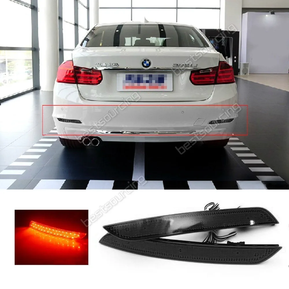 cheap 2x Rear Bumper Reflector Tail Brake Stop Lamp Running Turning Light For BMW Black Lens 5 Series F10 F11 F18 528i 535i 550i 11 14