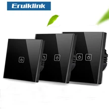 EU/UK Standard 3 Gang 1 Way Wireless Remote Control Switches, Crystal Glass Panel Touch Switch,,Wall Light Switch For Smart Home EU/UK Standard 3 Gang 1 Way Wireless Remote Control Switches, Crystal Glass Panel Touch Switch,,Wall Light Switch For Smart Home