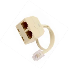 3 шт.-RJ11 Сплиттер 6P4C 1to2 женский телефонный сплиттер, двухсторонний телефонный разветвитель, RJ11 Телефонная розетка Jack конвертер