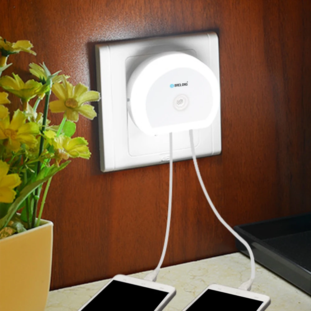 Оригинальный Портативный двойной USB зарядное устройство Ночной светильник