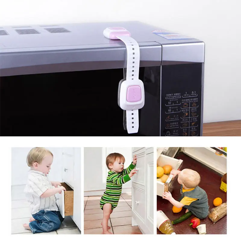 

Multi-Function Baby Anti-Pinch Security Protection Cabinet Door Lock Refrigerator Lock Double Button Children Drawer Lock