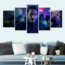 John Wick movie poster 5 Pieces HD Wall Art and Prints Canvas Art Paintings wall pictures for living room Decor