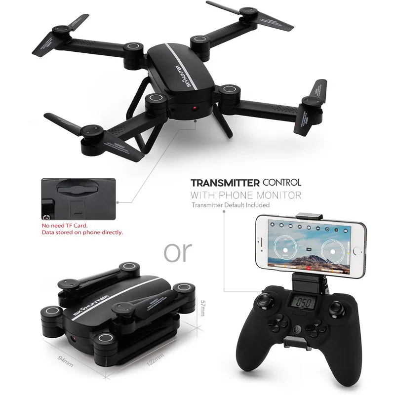 

Q9X8T Mini Drones With Camera HD 0.3MP Headless RC Helicopter WIFI FPV Altitude Hold RC Quadcopter Foldable Drone Remote Control