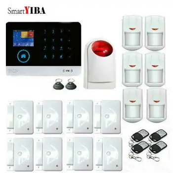 

SmartYIBA WIFI GSM GPRS English German Switchable RFID card Wireless Home Security Arm Disarm Alarm system APP Remote Control