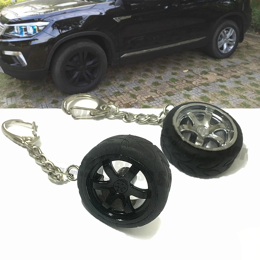 1pc JDM Hellaflush Plastic Rubber Auto Part Wheel automobile type keychain car wheel Rubber Metal Keychain Wheel Tire Key Chain (2)