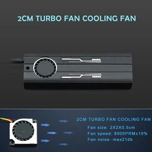 M.2 радиатор Ssd алюминиевый лист теплопроводность Кремниевая пластина Вентилятор охлаждения Радиатор Pcie Nvme Ssd радиатор