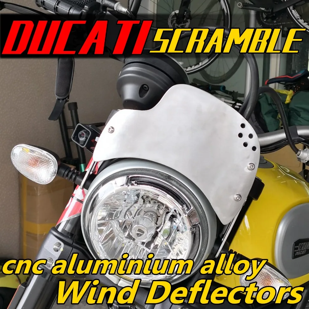 

CNC aluminium alloy motorcycle Handmade Front Windscreens Wind Deflectors Frint windshield For DUCATI scramble