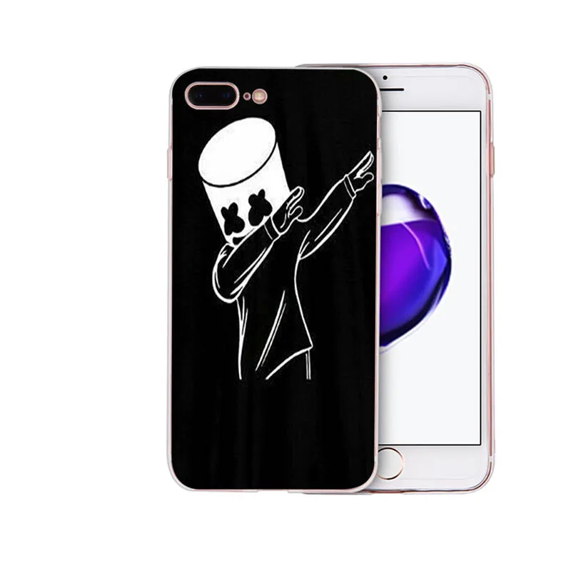 Мягкий силиконовый DJ Marshmello чехол для телефона marshmallow для iPhone 6 7 8 6s plus shell X XR XS MAX cover 5 5S se для TPU Apple Coque