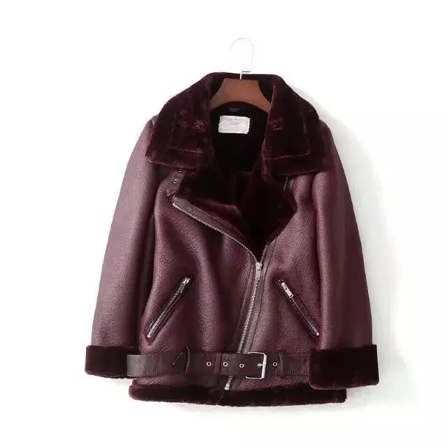 

Women Bomber Jacket ZA Female Coat Locomotive Basic Leather Jacket Woman Loose Jaqueta Feminina Outerwear Autumn Oversizes Warm